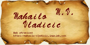 Mahailo Vladičić vizit kartica